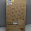 Gashell Wire Shelf Covers, Bamboo Wire Rack Covers for Pantry, Closet (4pcs, 24" W x 12" D)