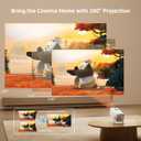 Mini Projector, Portable Projector 4K & Full HD 1080P Support, 270 Rotation Outdoor Projector, Movie Projector Compatible with Smartphone, TV Stick, Laptop, PS4, HDMI, USB
