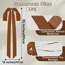 Aneco 6 Pieces Large Brown Velvet Christmas Bows 35 x 16 Inch Christmas Swag Bow Pre Tied Fence Staircase Wreath Bows Holiday Tree Topper for Xmas Home Door Outdoor Decorations