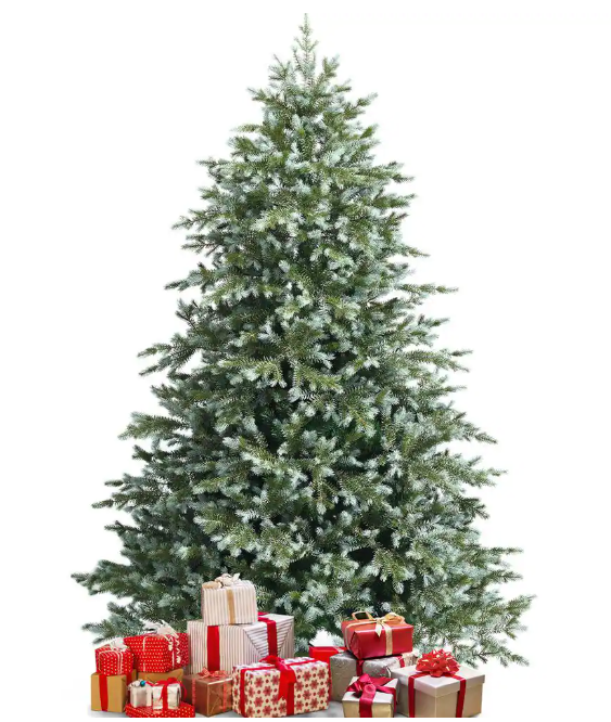 7ft Artificial Christmas Tree Spruce Hinged w/1260 Mixed PE & PVC Tips