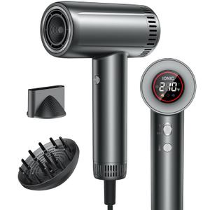 High-Speed Hair Dryer, 150000RPM Brushless Motor for Ultra-Fast Drying, 500M Ionic Negative Blow Dryer for Frizz Reduce, Low Noise Hair Blow Dryer with Magnetic Diffuser for Home Travel Salon