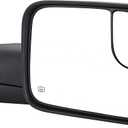 Towing Mirror Replacement Fit for 1998 1999 2000 2001 DodgeRam 1500,Ram 2500 Ram 3500.Pickup Truck Power Heated Manual folding Side View Mirror Passenger Side