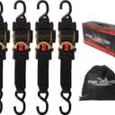 4 Pack Retractable Ratchet Straps (2"  10'), 3000LBS Break Strength Self Retracting Ratchet Straps Heavy Duty Retractable Tie Down Straps for Motorcycle, Trailers, Boats, ATVs, UTVs