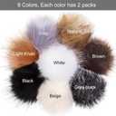 Tatuo 16 Pcs Faux Fur Pom Poms for Hat 4 Inches Large Fluffy Pom Balls for Crafts Knitting Beanies Shoes Scarves Bag Pompoms Keychain Charms Winter DIY Accessories (Black,Gray,Brown,White,Natural)