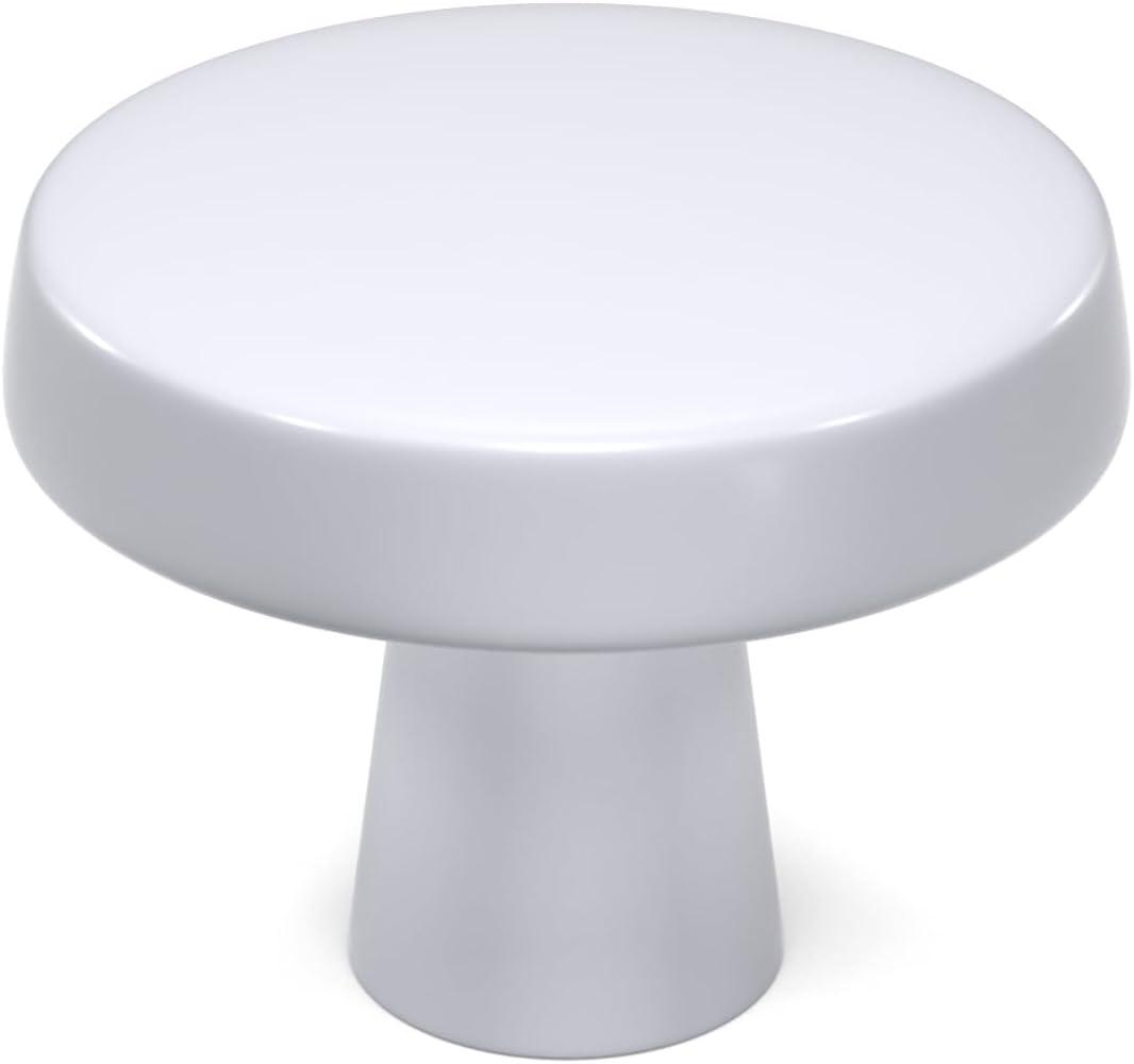 goldenwarm 5 Pack White Cabinet Knobs for Dresser Drawers Round Knob for Kitchen Hardware Handles for Bathroom Pulls,Zinc Alloy,5, White