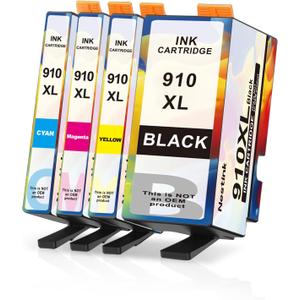 910XL Ink Cartridges Combo Pack Replacement for HP Ink 910 XL Compatible with OfficeJet Pro 8020 8025 8028 8035 8030 8010 8015 8018 8022 Printer HP 910 XL (4 Pack, 1 Black,1 Cyan,1 Magenta,1 Yellow) (Multicolor)