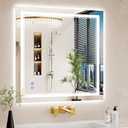 30"x30" LED Bathroom Mirror with Lights, Anti-Fog, Backlit + Front Lit, Dimmable, Led Vanity Mirror for Wall, Lighted Bathroom Mirror,3 Colors, Shatter-Proof Tempered Glass