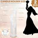 Vesici 2 Pcs 8 Arm Acrylic Candelabra Centerpieces for Tables 49.6 x 11 Inch Candlesticks Holder Clear Acrylic Candle Holder for Wedding Ceremony Floor Home Dinner Party, Fit 0.8" LED Candle