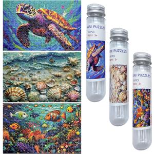 150 Pieces Mini Jigsaw Puzzles for Adults & Kids,6 x 4 Inches,Mini Puzzles,Travel Puzzle,Small Micro Puzzles,Challenging Difficult Puzzle,3 Pack Ocean Series