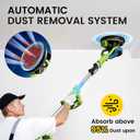 Drywall Sander, 1050W 7.2A Popcorn Ceiling Removal Tool, Automatic Drywall Sander with Vacuum Dust Collector, 7 Variable Speed 1000-2100RPM, 15Pcs Sanding Discs(Green)