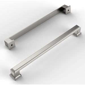 Amerdeco 10 Pack Brushed Satin Nickel Cabinet Pulls 10 Inch(256mm) Hole Center Cabinet Hardware Kitchen Cabinet Handles for Bathroom Drawer Pulls Dresser Pulls ZH0001