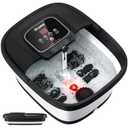 HOSPAN Collapsible Foot Spa with Heat, Bubble, Red Light, and Temperature Control, Foot Bath Massager with 8 Shiatsu Massage Rollers, Pedicure Foot Spa for Relaxation and Stress Relief, Black