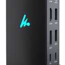 Type C 14 in 1 Wozoyo Docking Station, PD 100W, 2X4K@60Hz HDMI, 4K DisplayPort, 2XType-C 10Gbps, USB 10Gbps, Gigabit Ethernet, AUX Port, Compatible Thunderbolt 4, macOS, Windows, Android & iOS