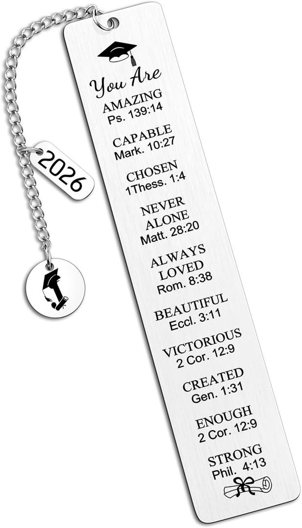 2026 Graduation Gifts for Her Initial Christian Bookmark Gifts Class of 2026 Graduation Bookmarks for College Middle High School Inspirational Gift Ideas Christian Gift