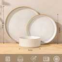 GBHOME Stoneware Dinnerware Sets for 4, 12 Pieces Plates and Bowls Set
