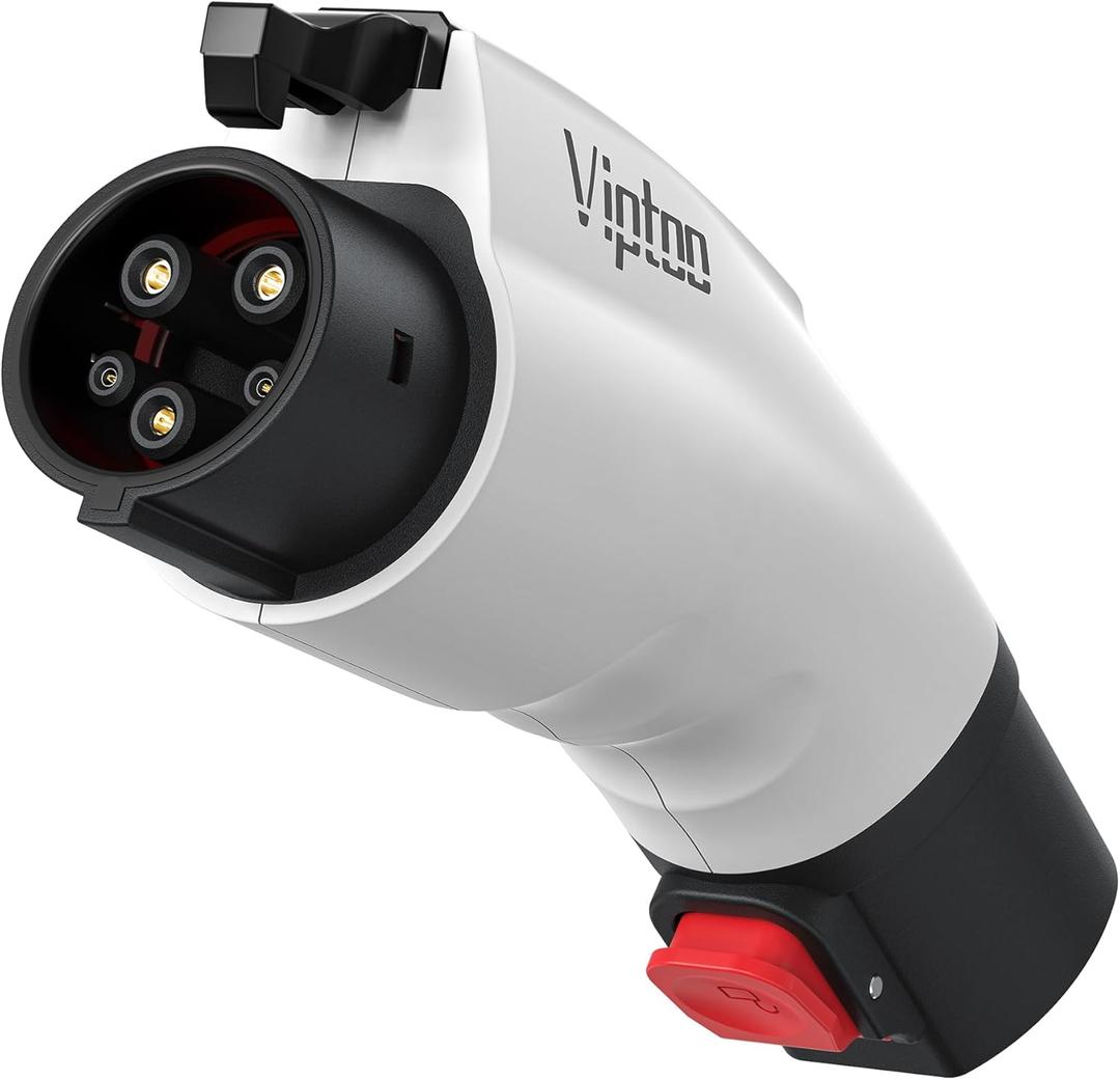 Adapter for Tesla to J1772 EV Charger [Only to J1772], Converter Up to 60Amp 250V AC with Press-Safety-Lock, Compatible with Tesla High-Powered Connectors, Destination/Mobile Chargers,White (No Screen)