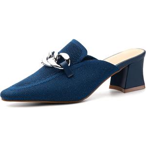 NEWBELLA Women's Pointed Toe Heeled Mules