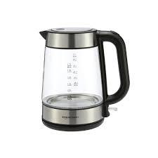 Basics Electric Kettle with Glass Carafe for Tea and Coffee, BPAFree, Fast Boiling, Auto ShutOff, BoilDry Protection, Water Level Indicator, 1.7 Liter, 1500W, Black and Silver
