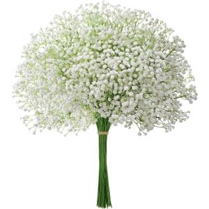 Babys Breath Artificial Flowers, 30 pcs White Flowers Artificial Real Touch Faux Flowers Bouquet Look Real Fake Flowers for Wedding Party Home Garden Tables Centerpieces Office Arrangements Decoration