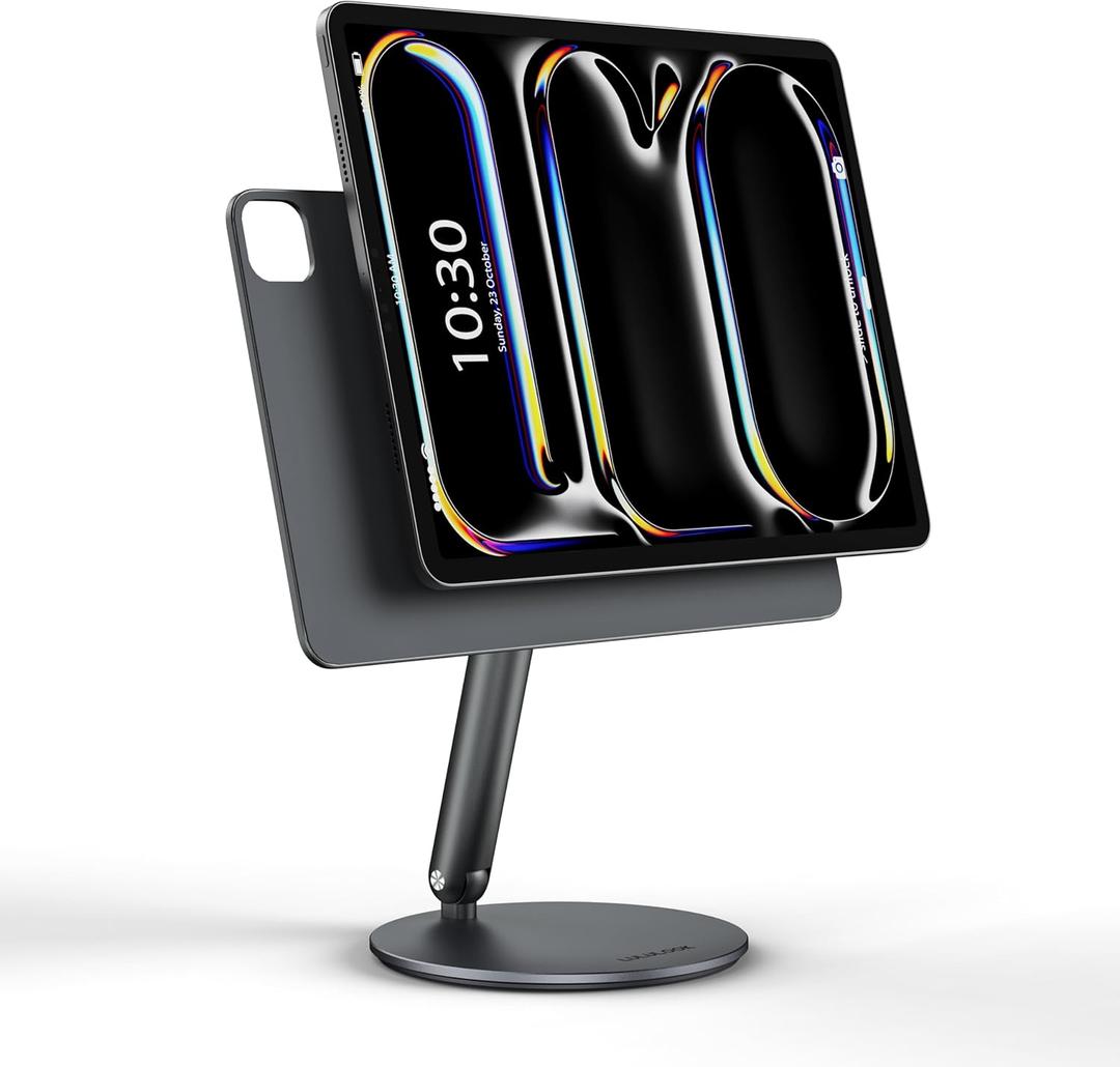 LULULOOK Magnetic Stand for iPad Pro 13 inch M4 (2024)/ M5(2025), 360 Rotating Swivel Base, Aluminum Alloy Tablet Stand for Desk, Foldable Holder Only for iPad Pro 13" M4/M5
