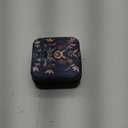 Norwegian Rosemaling Folk Style Small Travel Jewelry Case with Mirror Portable Black PU Leather Box Earrings Necklaces Rings Bracelets Storage Organizer Gift for Women And Girls