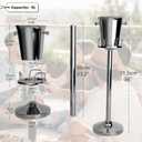 Champagne Bucket with Stand, Standing Ice Buckets 5L(Silver 1Pack) | Wine Bucket Stand with Handle, Stainless Steel Standing Champagne Buckets Pedestal for Bar, KTV, Hotel, Party, Gathering