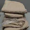 WDCOZY Beige California Cal King Size Quilt Bedding Sets with Pillow Shams, Cream Tan Oversized Lightweight Bedspread Coverlet, Quilted Blanket Thin Comforter Bed Cover, 3 Pieces, 118x106 inches (Deep Beige (White Cross Stitching))