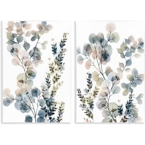 Stupell Industries Collage of Translucent Plants Blue Green Beige, Designed by Albert Koetsier Wall Plaque, 2pc, Each 13 x 19