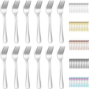 Evanda Dessert Forks Set of 12 Pack, 5.62" Stainless Steel Pastry Fork, Appetizer Fork for Fruit, Cake, Cheese, Party Trips, Cafes, Restaurants, Easy To Clean, Dishwasher Safe (Silver 12 piece)