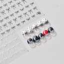 3 x 5D Embossed Designs Nail Art Stickers Decals Self Adhesive Nail Decals Black Bow Tie Mini Bowknot Line Nail Stickers Manicure Sliders for Women DIY Nail Art Decorations (02.Black Bow)