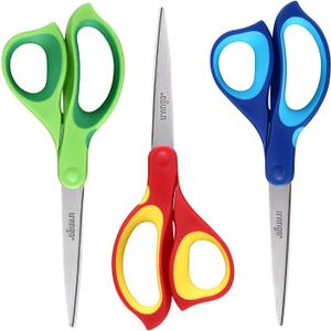 LIVINGO Left Handed Scissors All Purpose - 3 Pack 8.5 Inches Stainless Steel Sharp Adult Scissors for School Office Home Crafting Sewing Cutting Fabric Paper