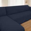 HOMERILLA Sectional Couch Covers for Sectional Sofa L Shaped Sofa Cover Blanket 2 Pieces L Shape Furniture Protector for Pets Dogs(Midnight Blue, XXX-Large)
