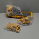 3-in-1 Excavator Bulldozer Engineering Semi-Truck Toy Set for Boy Gift Age 3 4 5 6 7 Large Transport Vehicle Road Trailer Truck Loader Kids Play Inertia Construction Toy Toddlers Digger Sound Light (Yellow Heavy-duty Construction Truck)