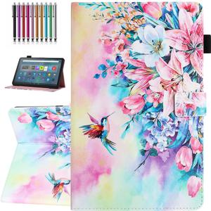 Case for Amazon Fire Max 11 Tablet (13th Generation, 2023 Release), Auto Wake/Sleep, Premium PU Leather Folding Stand Cover with Pen Holder & Multiple Viewing Angles - Hummingbird