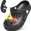 Kids Clogs for Boys Girls Lightweight Slip-On Sandals Water Shoes Beach Pool Slippers for Toddler/Little Kid (Dark Black)