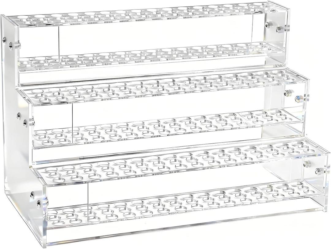 144-Slots Pen Holder for Craft Shows,3-Tier Acrylic Pen Display Stand Holders for Vendors,12mm Beadable Pens Display Beaded Pens Organizer Paint Brush Storage Makeup Brush Rack for School Essentials