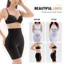 Shapewear for Women Tummy Control, Butt Lifting High Waisted Body Shaper Shorts Under Dresses Thigh Slimmer A- Black (Black)