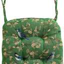 vctops Farmhouse Bird Print Chair Cushions with Ties U-Shaped Soft Comfortable Chair Pads Non Slip Seat Cushions for Indoor Dining Room and Kitchen Chairs (Green,16"x16")