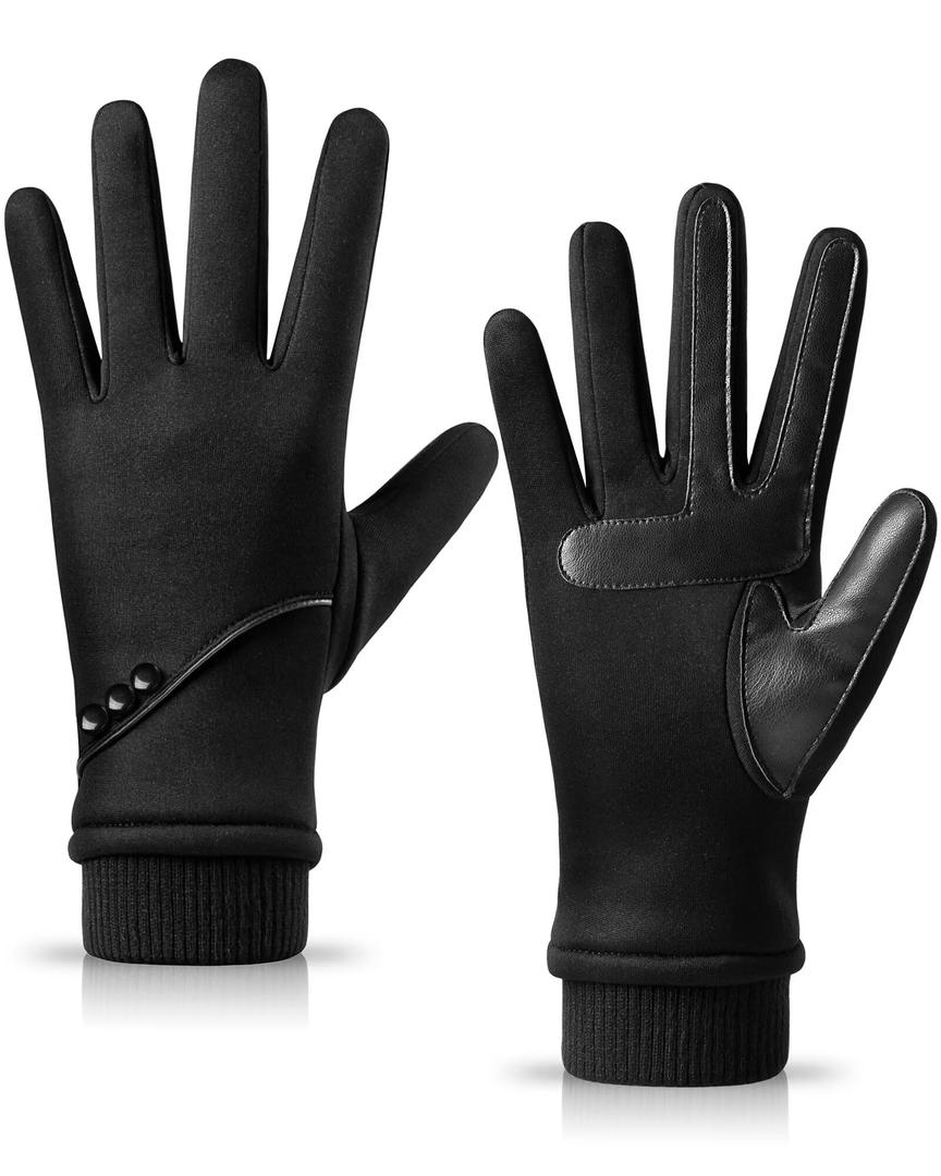 Winter Gloves Women with Touchscreen Fingers,Gloves for Women Water-Resistant with Anti-Slip Leather.M