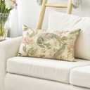AVOIN colorlife Chinoiserie Flowers Birds Light Green Throw Pillow Cover, 20 x 13 Inch Cushion Case Indoor Outdoor Decoration for Sofa Couch Farmhouse