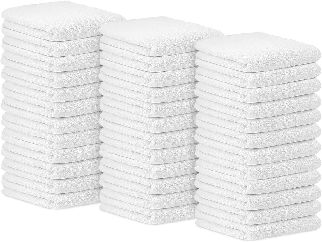 Avalon Towels Bar Towels (Pack of 36) Size 14x17 Inches 100% Cotton, Absorbent and Reusable Cleaning Rags, Multipurpose Cleaning Towels, Terry Cloth Rags, Durable Shop Rags (White)
