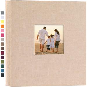 potricher Linen Hardcover Photo Album 4x6 600 Photos Large Capacity for Family Wedding Anniversary Baby Vacation (Beige, 600 Pockets)