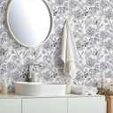 Black and White Butterfly Wallpaper 12"x100" Vintage Ink Painting Rose Floral Wallpaper Peel and Stick Butterfly Contact Paper Self Adhesive Removable Vinyl Film for Cabinets Drawers Walls