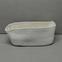 OIAHOMY Woven Basket, Gift Basket Empty with Gift Bags and Ribbons, Rope Baskets for Baby Showers, Storage Baskets with Handles for Nursery, Pet Toy Organizer - White (Medium: 13.5L*10W*6H)