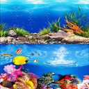 ELEBOX New 23" x 71" Fish Tank Background Paper Wallpaper 2 Sided Colorful Seaweed Water Plants Aquarium Poster Decorations