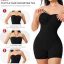 Nebility Strapless Shapewear for Women Tummy Control Shapewear Bodysuits Full Body Shaper with Adjustable Bow & Halter Neck, Large