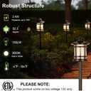 hykolity Low Voltage ORB LED Landscape Path Light with Crackled Glass Shade, 3.4W 155LM 12V-15V Wired Outdoor LED Walkway Light, Die-cast Aluminum Construction, 30-Watt Equivalent, 6 Pack