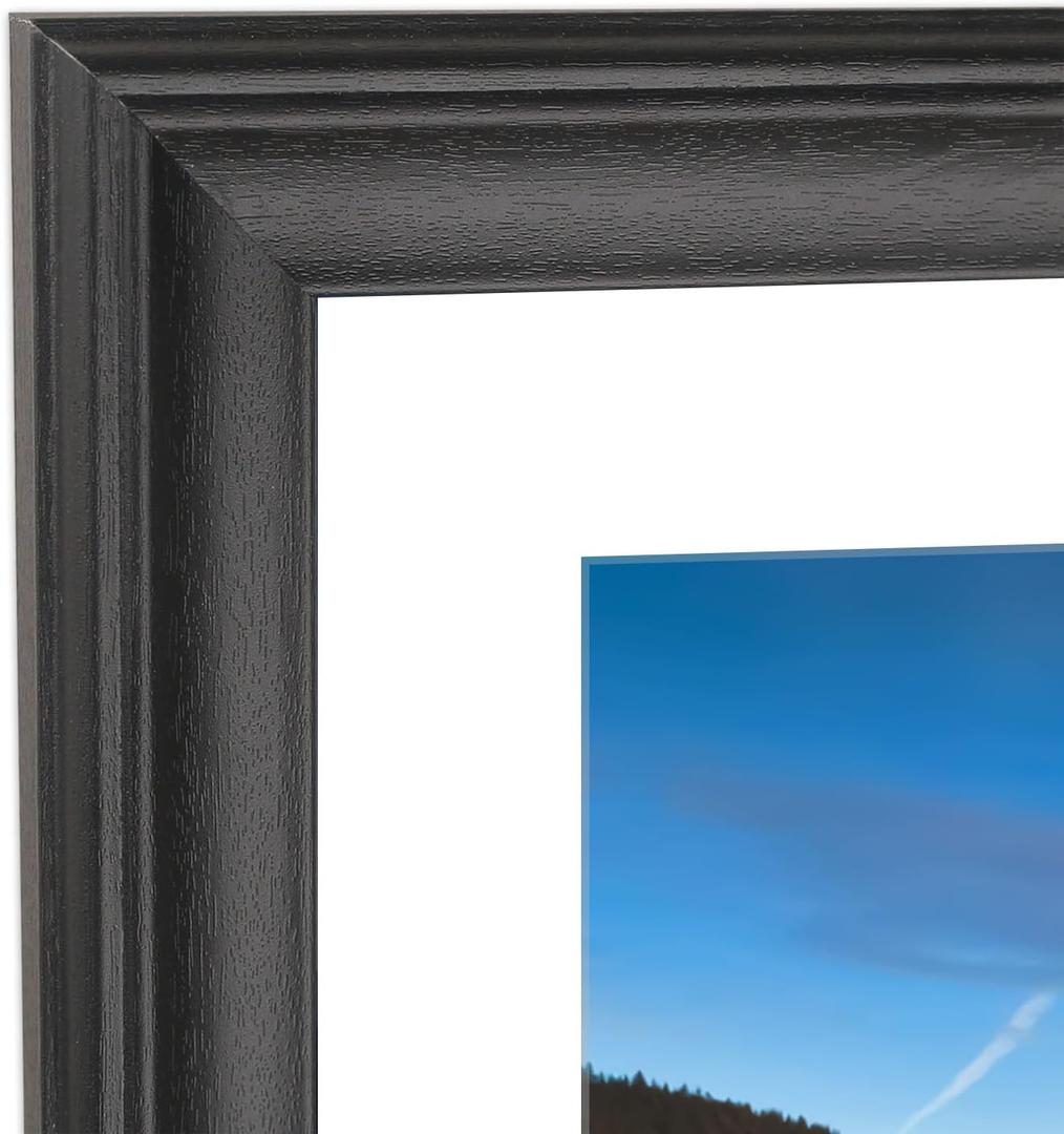 23x28 Picture Frame Solid Wood Black, Display 19"x24" (With mat) or 23"x28" (Without mat) Painting,Puzzles,Photos, Poster (F23B2328W1924)