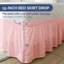 Wrap Around Dust Ruffle Bed Skirt - Baby Pink - Queen Size Beds w/ 15 Inch Drop - Easy Fit Elastic Strap - Adjustable Pleated Bedskirt w/Brushed Fabric - Wrinkle Free - Women, Men, Kids & Teens