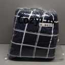 CozyLux Queen Comforter Set with Sheets - 7 Pieces Plaid Bed in a Bag Set Navy Blue, Queen Bedding Sets Bed Set with All Season Quilted Comforter, Flat Sheet, Fitted Sheet, Pillowcases & Pillow Shams